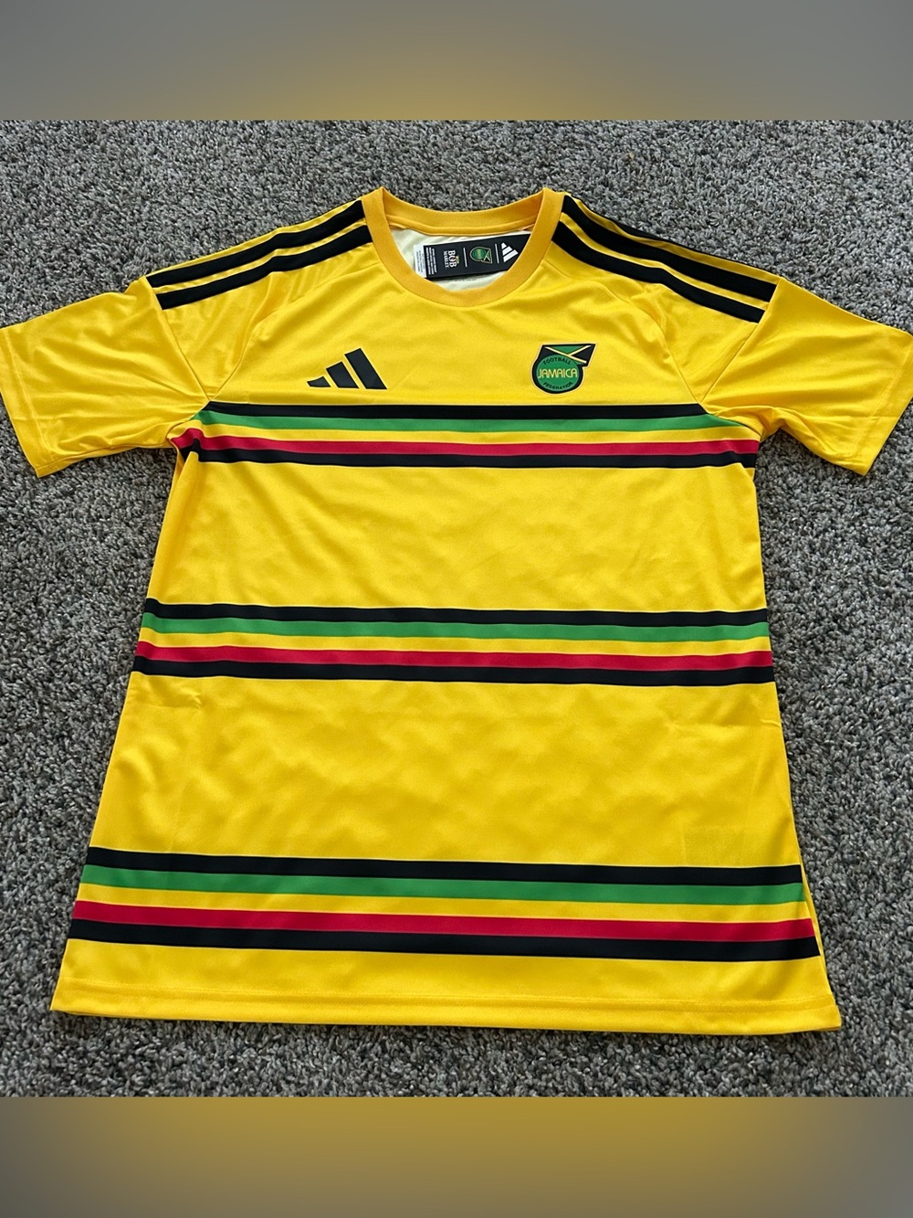 Adidas Jamaica 26 x Bob Marley Fan Jersey Yellow Mens Size Medium KB3386